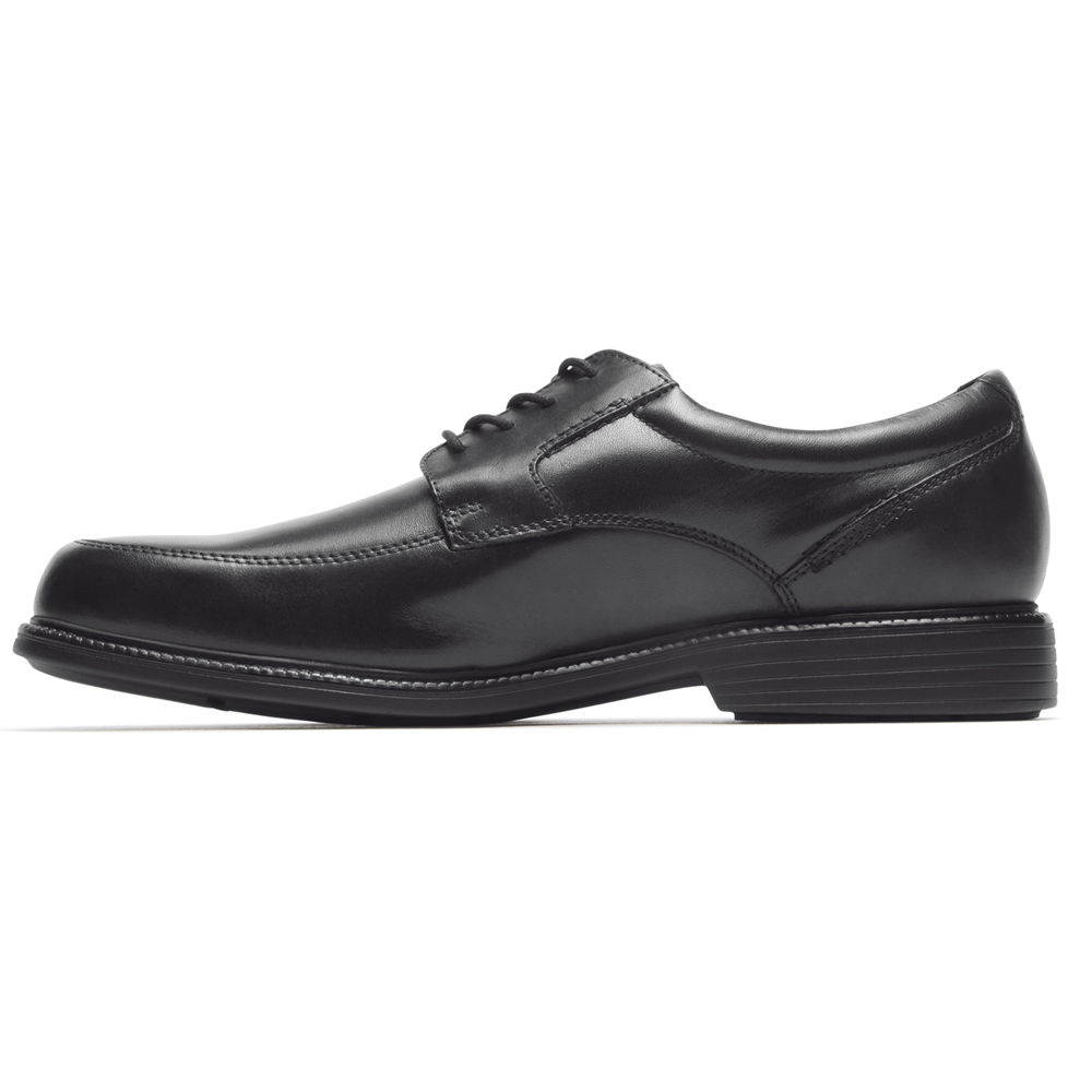 Rockport Mens Charles Road Apron Toe - Dress Shoes Black - LEV640731